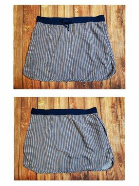 Gap Skirt Womens Small S Navy Blue Geometric Print Pull On Elastic Waist Pockets